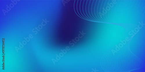 Modern Wavy blended lines with purple blue cyan gradient futuristic art