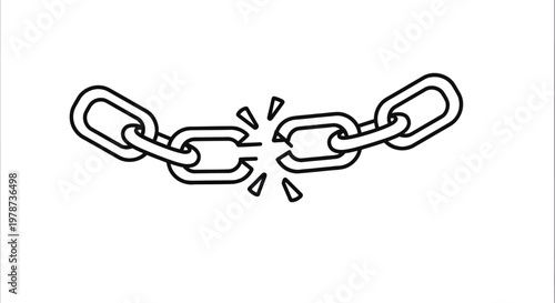 Juneteenth Broken Chain Freedom Symbol Icon, Emancipation and Liberation Concept