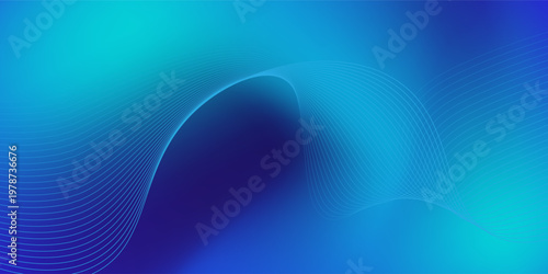 Modern Wavy blended lines with purple blue cyan gradient futuristic art