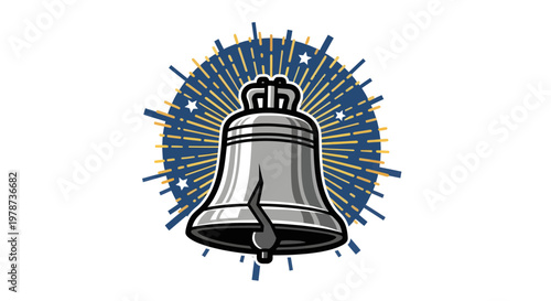 Juneteenth Freedom Bell Icon, Independence and Liberation Symbol Illustration