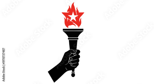 Juneteenth Heritage Torch Icon, Freedom and African American Culture Symbol