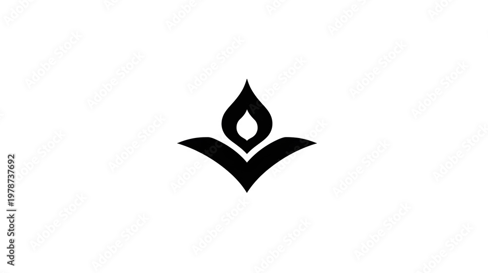 Fototapeta premium Modern Minimalist Abstract Logotype Blending Yogic Symbolism with Rounded Geometric Shapes and Serene Energy
