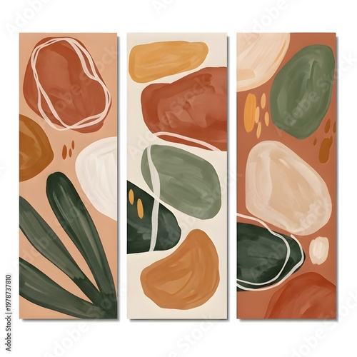 Abstract Organic Shapes Art with Earthy Tones