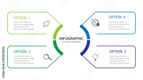 infographic template, design infographic whit 4 option vector illustration.	