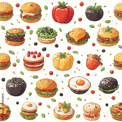 Food Pattern Design Very Cool