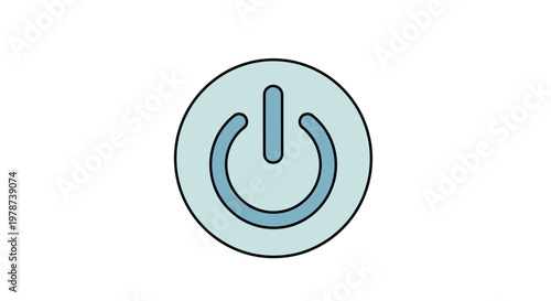 Power button icon on circle background.