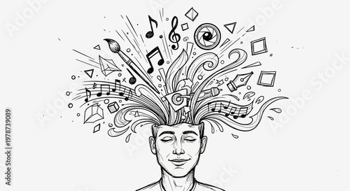 Creative thinking and imagination concept