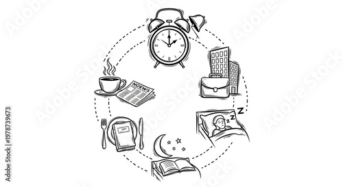 Daily routine and time management concept
