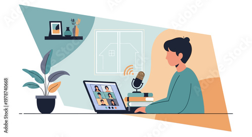 Remote worker on video call