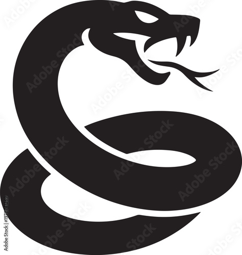 black snake logo with open mouth
