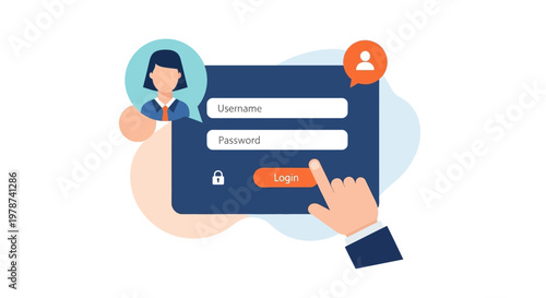 Secure login interface with username and password fields
