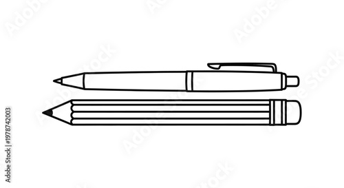 A pen and pencil side by side.