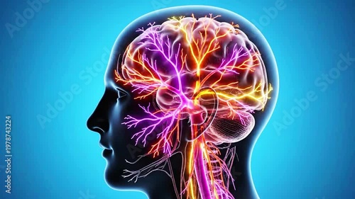 Wallpaper Mural A video showcasing the human brain and nervous system in detail Torontodigital.ca