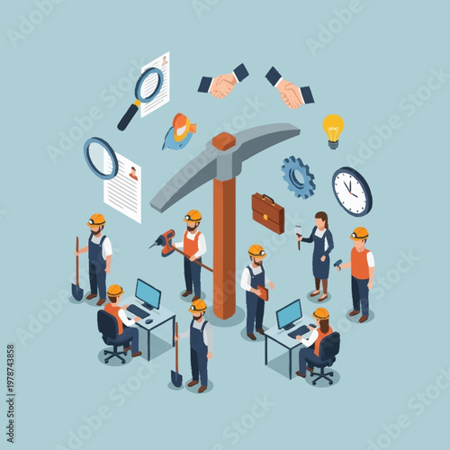 Teamwork and collaboration in business operations.