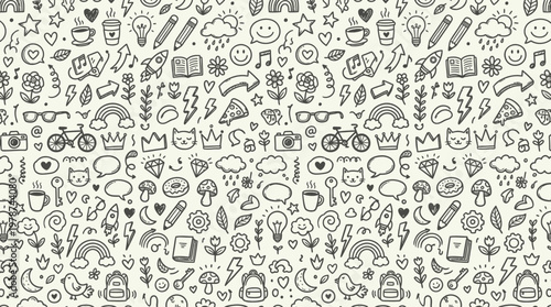 Various icons and symbols pattern.