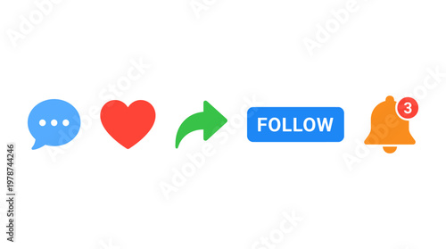 Social media follow icons set.
