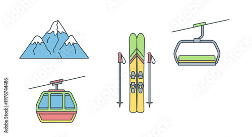 Skiing equipment and mountain transport.