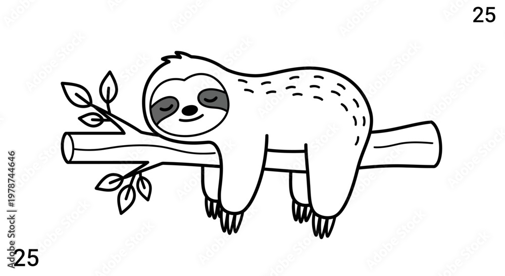 Fototapeta premium A sloth hanging on a branch.