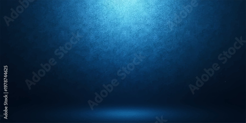 Deep blue underwater ocean wave design featuring a dark grunge paper texture and bright light patterns on a vintage surface backdrop