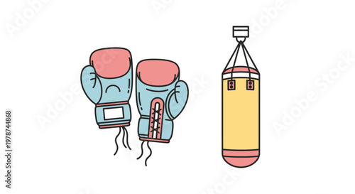 Foto Boxing Gloves and Water Bottle.