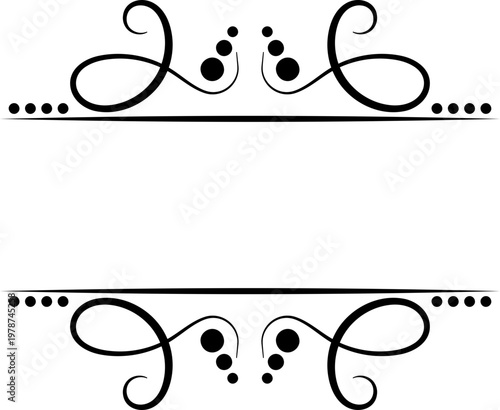 Symmetrical Baroque Vine Motif for Border Decoration