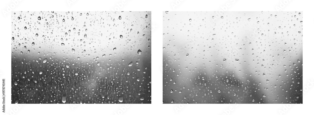 Naklejka premium PNG Raindrops on window glass on transparent background