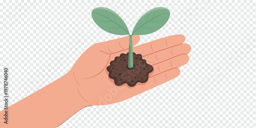 Hand Holding Plant Compost Sustainability Concept