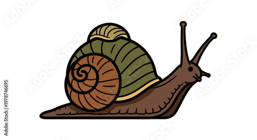 A colorful illustration of a snail.