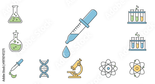 Laboratory equipment and science tools.
