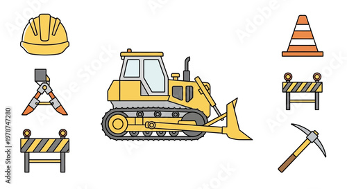 Bulldozer Construction Equipment Heavy Machinery.