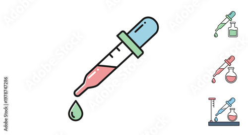 Pipette dropping liquid red sample.