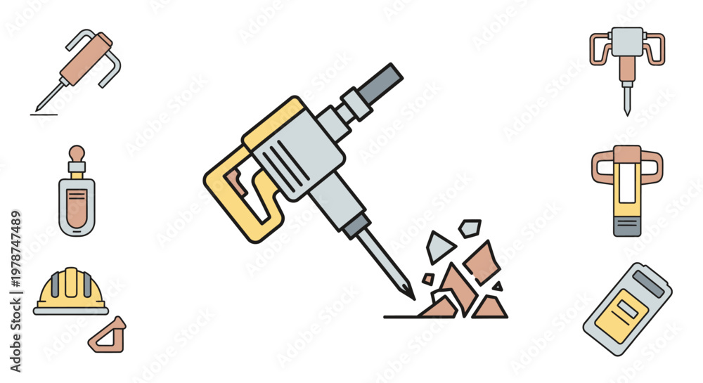 Fototapeta premium Rotary Hammer Drill Tool Machine.