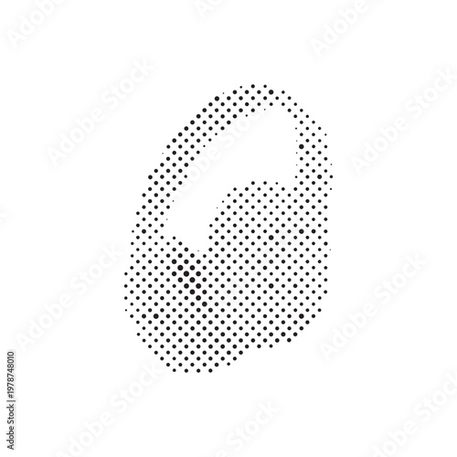 DJ Studio Headphone Illustration in Halftone Dotted Vector Art