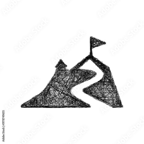 Sketch ski slope icon design
