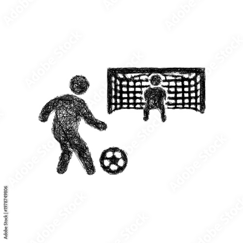 Sketch penalty kick icon design