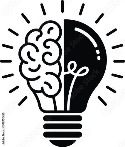 Light bulb combined with a brain vector illustration representing ideas and innovation thinking process innovation creativity intelligence knowledge
