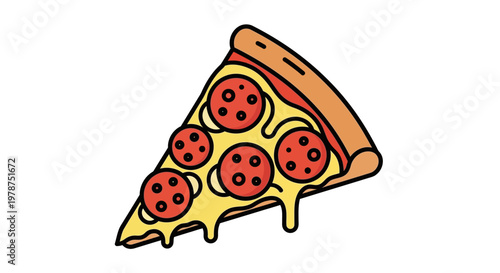 A slice of pepperoni pizza.