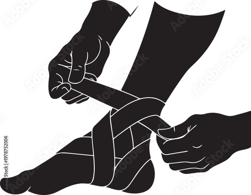 Kinesiology tape ankle stabilization