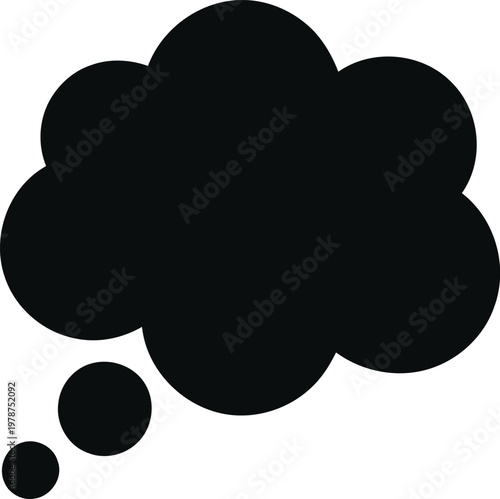 Black thought bubble icon simple communication and idea representation