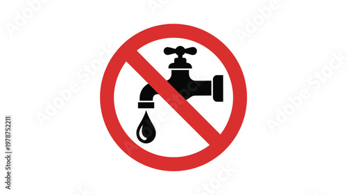 Red prohibition symbol with stylized person using crutches and a cane keywords circle