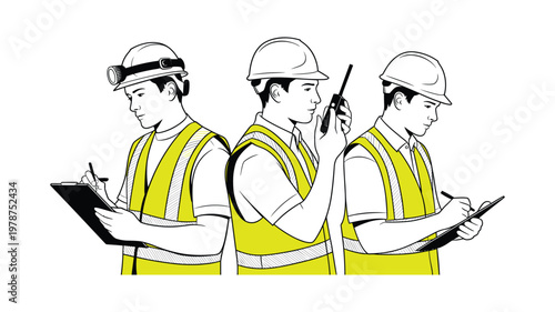 Three cartoon chefs in keywords white hats and yellow aprons holding pots and spoons