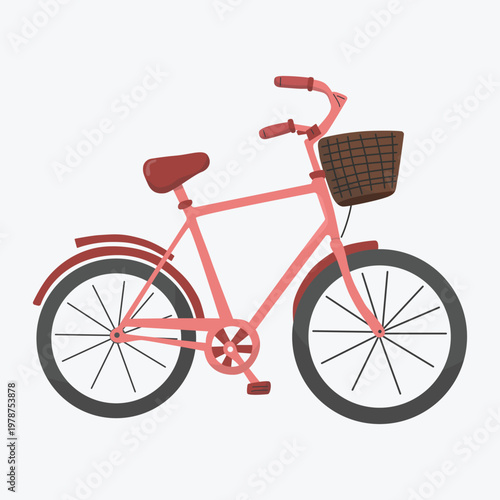 Pink bicycle, eco-friendly transportation, Happy earth day