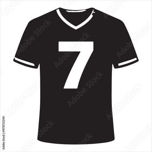 A black and white illustration of a short sleeved sports shirt