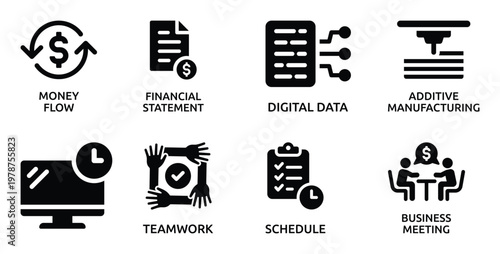 Business Money Flow, Financial Statement, Digital Data, Additive Manufacturing, Teamwork, Schedule, Business Meeting