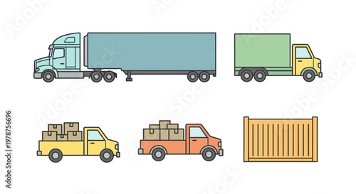 Trucks and cargo transportation vehicles.