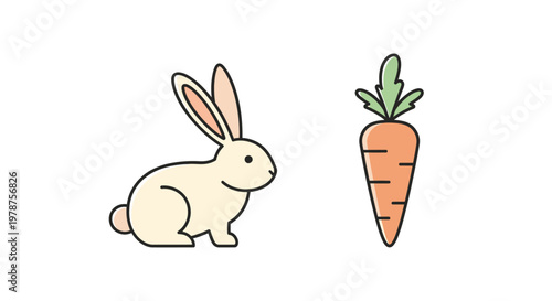 White rabbit eating a carrot.