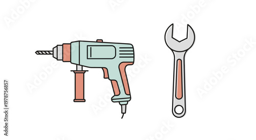 Drill and Wrench Tool Set.
