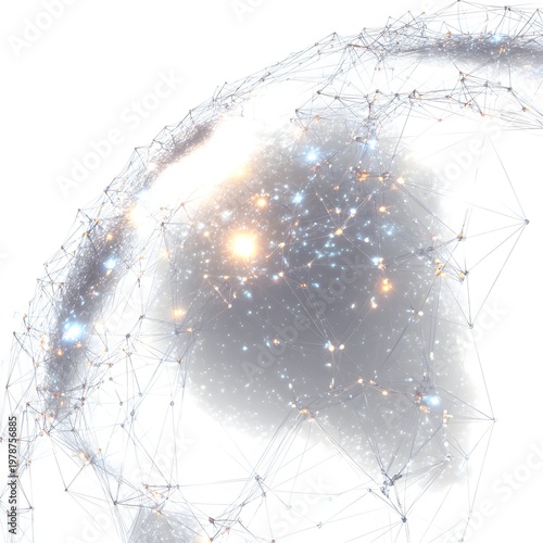 A stunning visual representation of a network of connections and stars in space