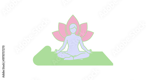 Woman meditating in lotus position.