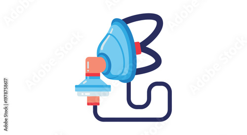 A medical suction device with a tube and a collection canister on a clean white background